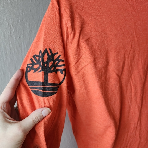 Timberland Orange Long Sleeve Logo Tee - Picture 4 of 8